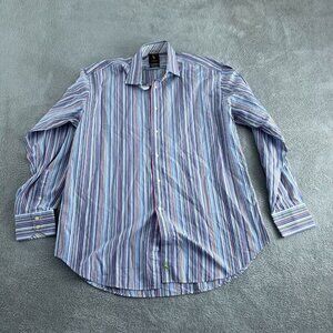 Tailorbyrd Mens XL Striped Button-Down Shirt  Cotton Long Sleeve 0569